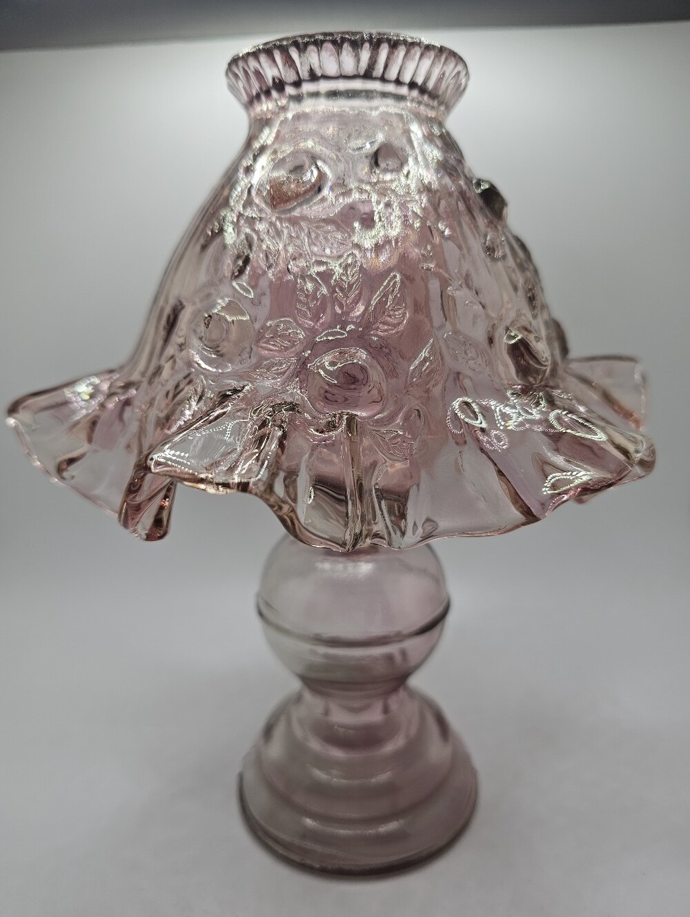 Vtg Homco Pink Iridescent Eleanor Fairy Lamp 3 Piece